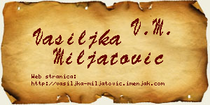Vasiljka Miljatović vizit kartica